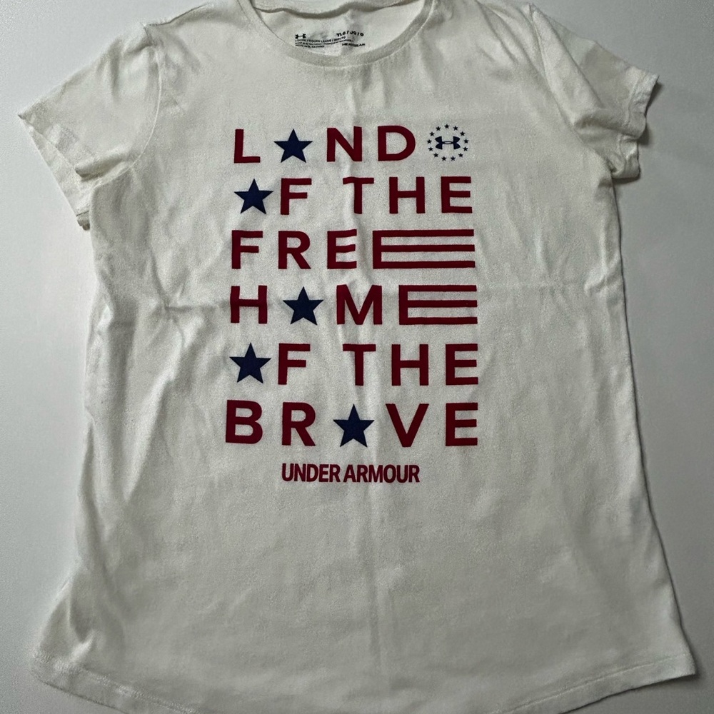 Under Armour Patriotic White Tee